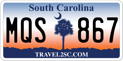SC license plate MQS867