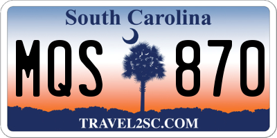 SC license plate MQS870