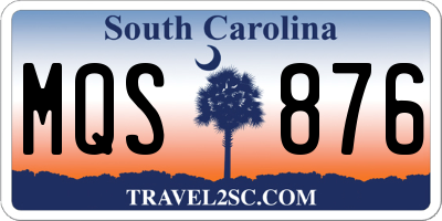 SC license plate MQS876