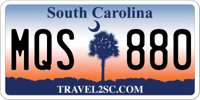 SC license plate MQS880