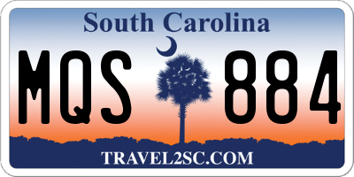 SC license plate MQS884