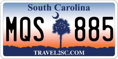 SC license plate MQS885