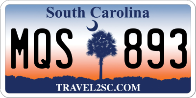 SC license plate MQS893