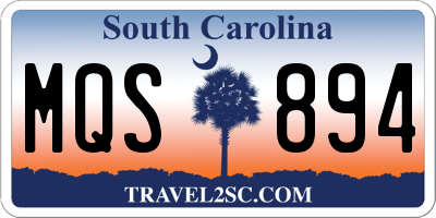 SC license plate MQS894