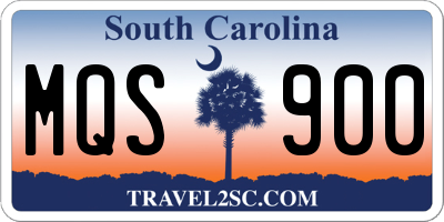 SC license plate MQS900