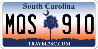 SC license plate MQS910