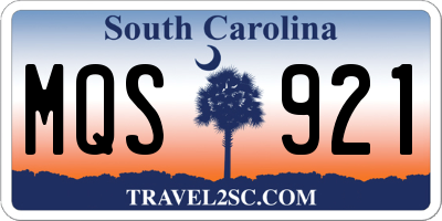 SC license plate MQS921