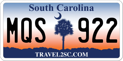 SC license plate MQS922