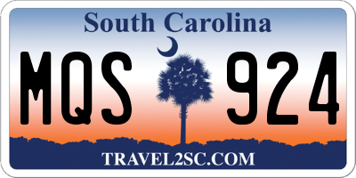 SC license plate MQS924