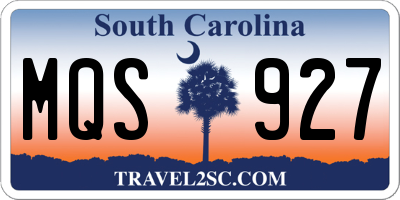 SC license plate MQS927