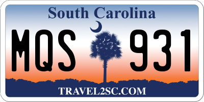 SC license plate MQS931