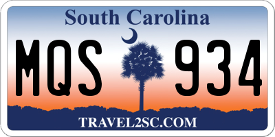 SC license plate MQS934