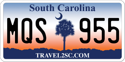 SC license plate MQS955
