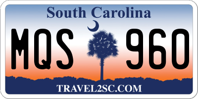 SC license plate MQS960
