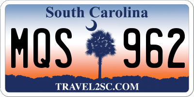 SC license plate MQS962