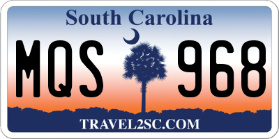 SC license plate MQS968