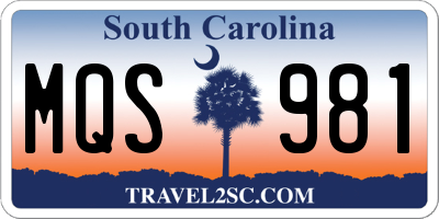 SC license plate MQS981