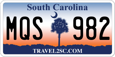 SC license plate MQS982