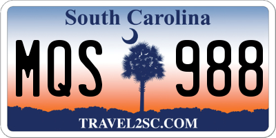 SC license plate MQS988