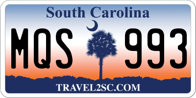 SC license plate MQS993