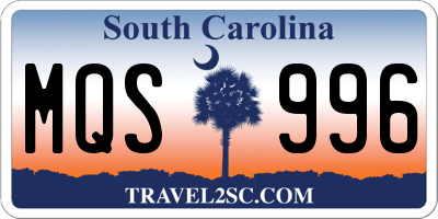 SC license plate MQS996
