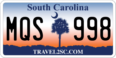SC license plate MQS998