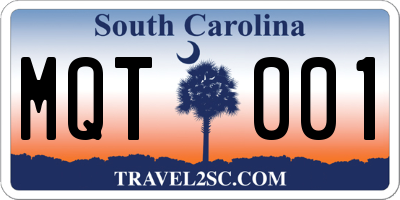SC license plate MQT001