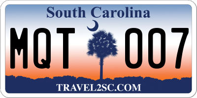 SC license plate MQT007