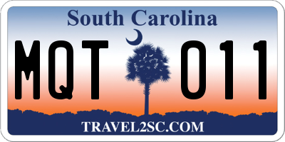SC license plate MQT011