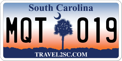 SC license plate MQT019