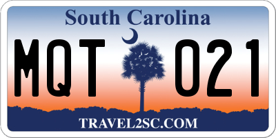 SC license plate MQT021