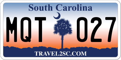 SC license plate MQT027