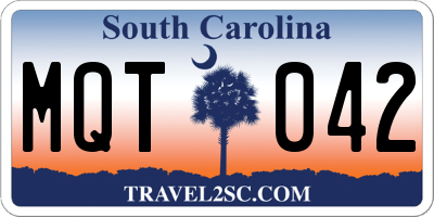 SC license plate MQT042