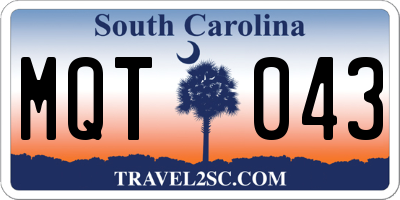 SC license plate MQT043