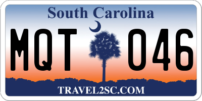 SC license plate MQT046