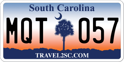 SC license plate MQT057