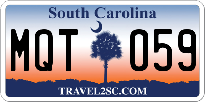 SC license plate MQT059