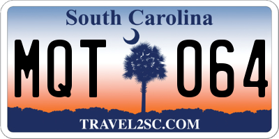 SC license plate MQT064