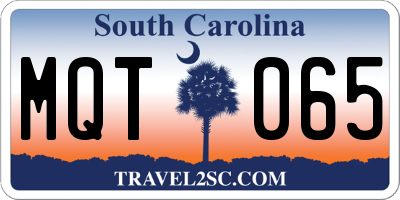 SC license plate MQT065