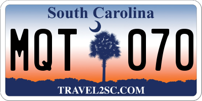 SC license plate MQT070