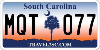 SC license plate MQT077