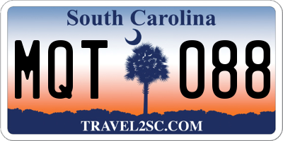 SC license plate MQT088