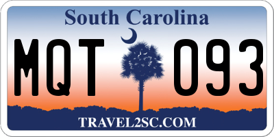 SC license plate MQT093