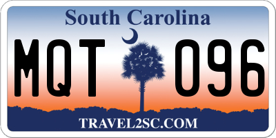 SC license plate MQT096