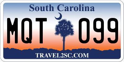 SC license plate MQT099