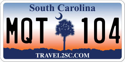 SC license plate MQT104