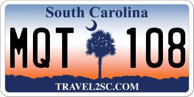 SC license plate MQT108