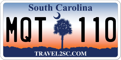 SC license plate MQT110