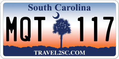 SC license plate MQT117