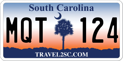 SC license plate MQT124